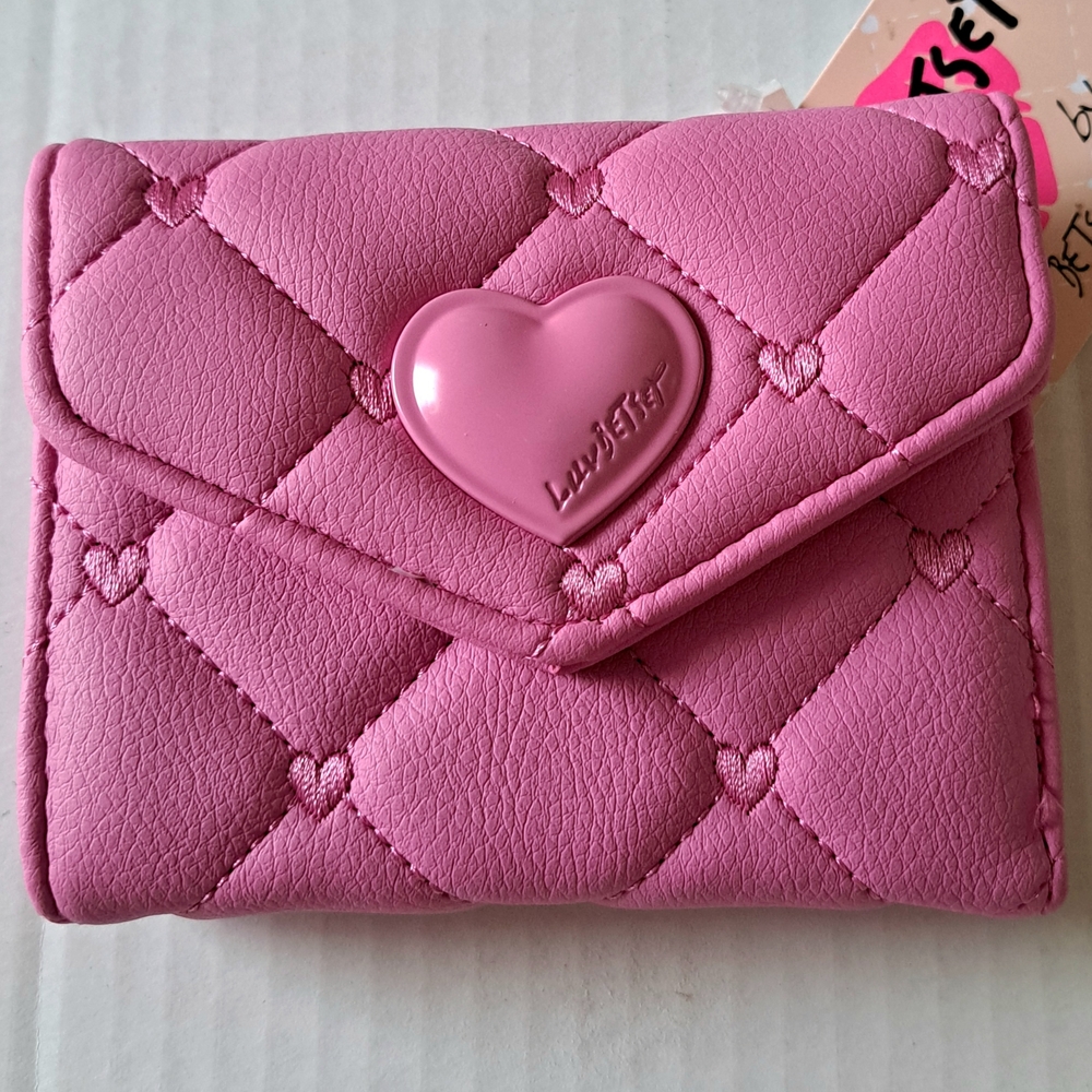 Betsey Johnson Pink Quilted Heart Wallet